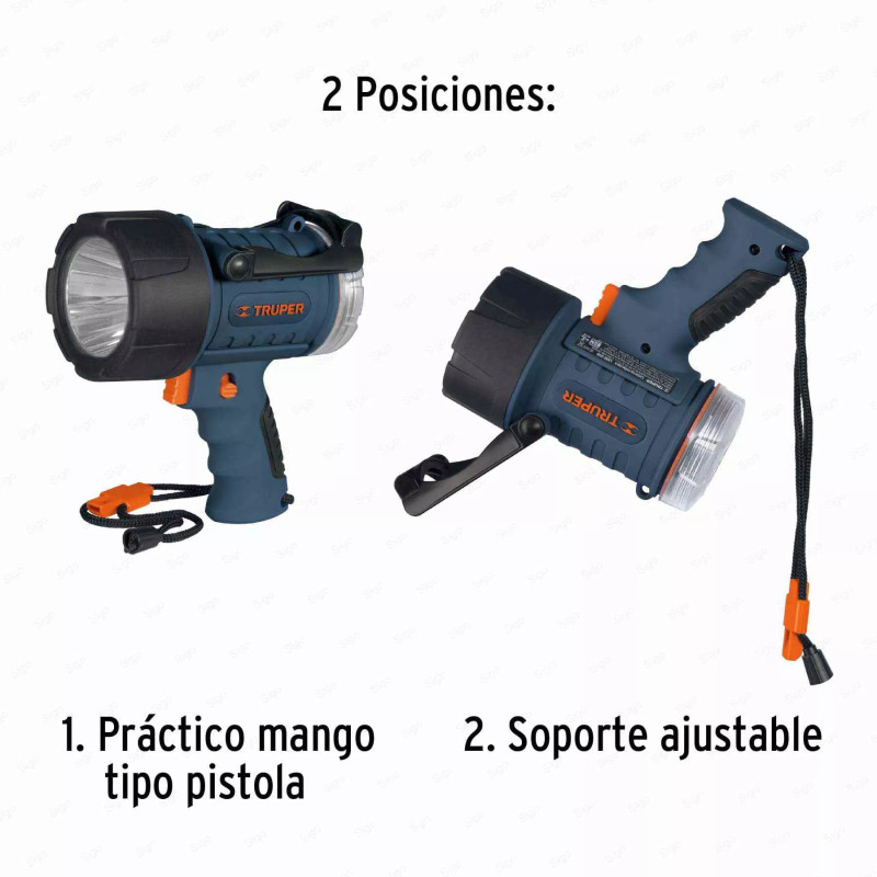 Linterna reflectora LED 300 lm recargable, TRUPER