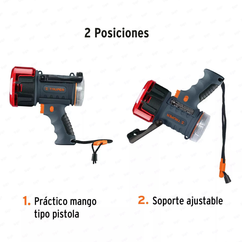 Linterna reflectora LED 300 lm recargable, TRUPER