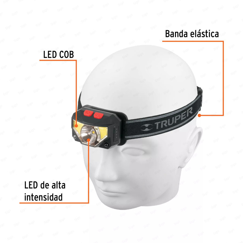 ‣ Linterna minero LED 270 lm con sensor recargable | Truper