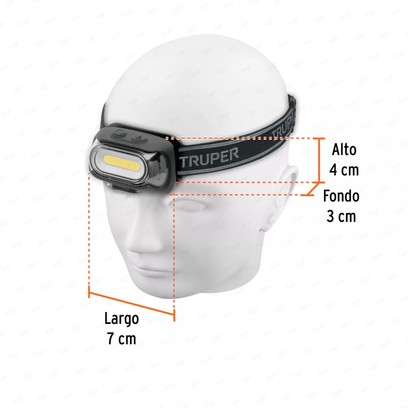 Linterna de minero LED 350 lm con sensor, recargable, TRUPER