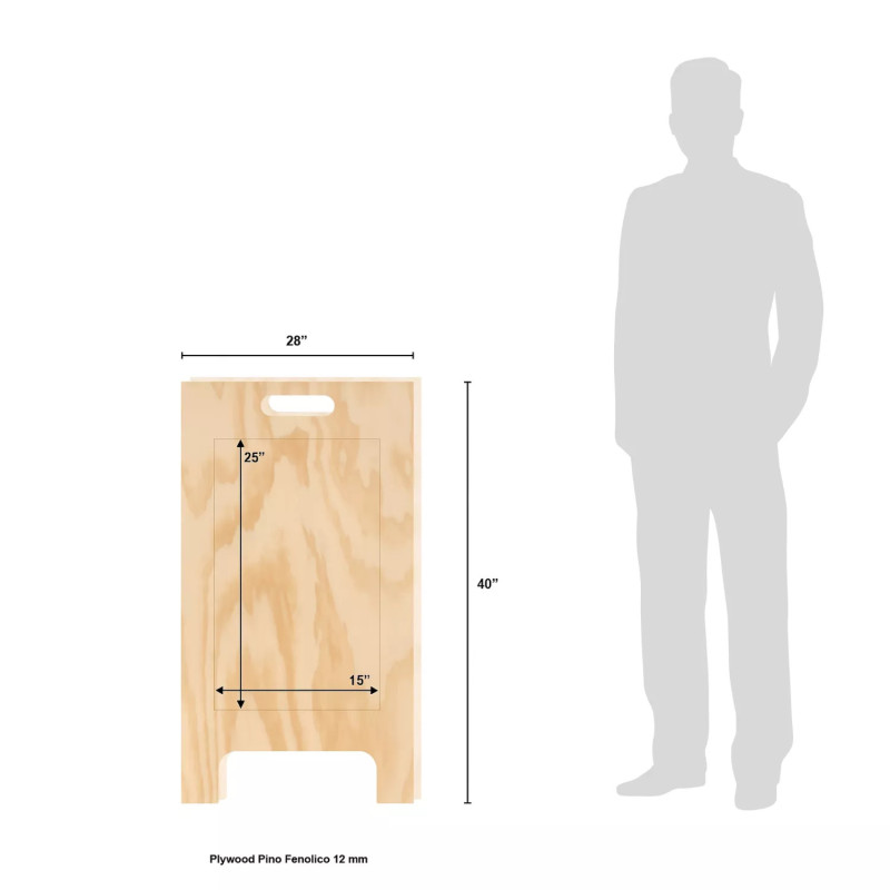 ‣ Caballeta de Madera Publicitaria 28"x40" | SIGO