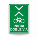 Rótulo Inicio de Ciclovía Doble Vía 24” x 34” | Cod. CIC-101