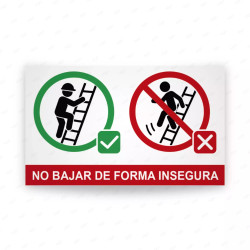 ‣ Rótulo No Bajar de Forma Insegura | SIGO