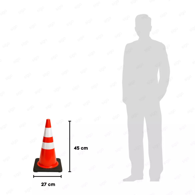 Cono Vial de Tráfico | Naranja 18″
