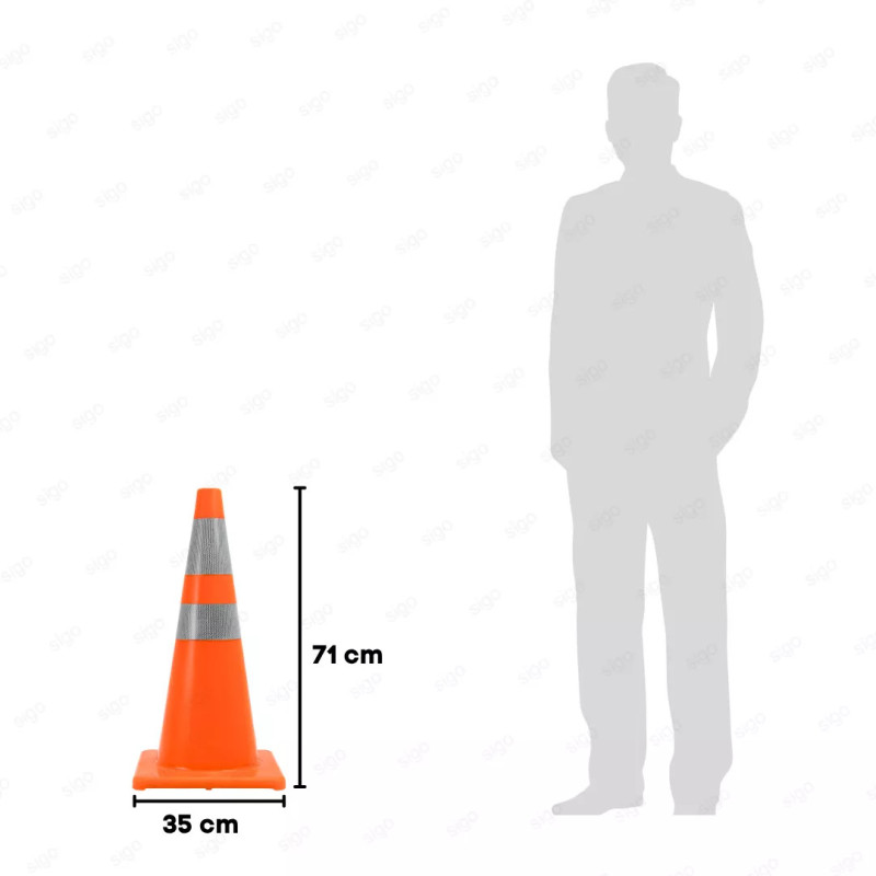 Cono Vial Tráfico | Naranja 71 cm