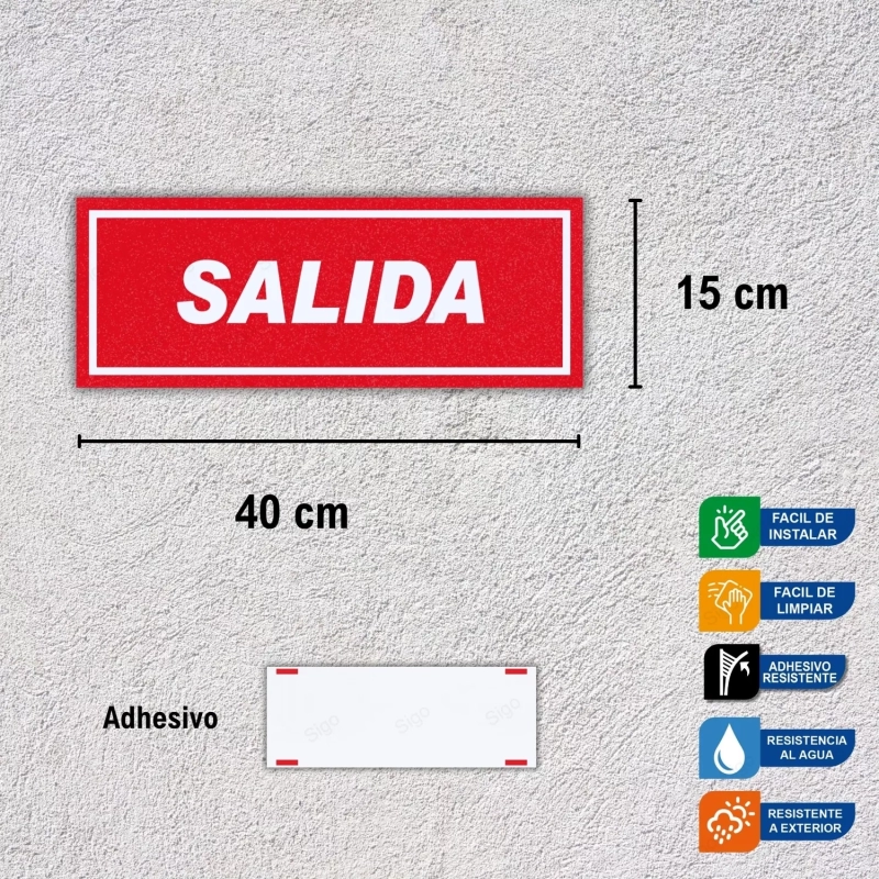 Rótulo Salida Horizontal