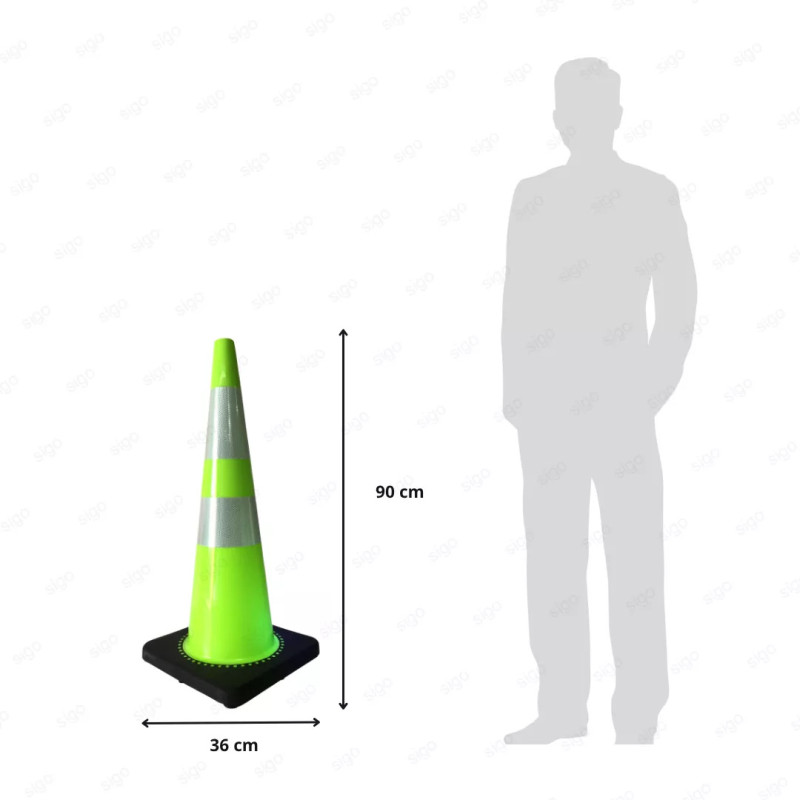 Cono Vial de Tráfico | Verde de 36"