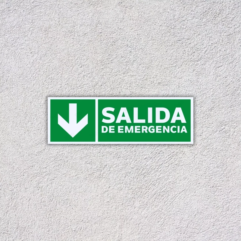 ‣ Rótulo Salida Emergencia Flecha Abajo | SIGO
