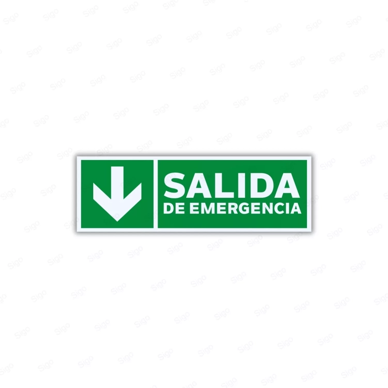 ‣ Rótulo Salida Emergencia Flecha Abajo | SIGO