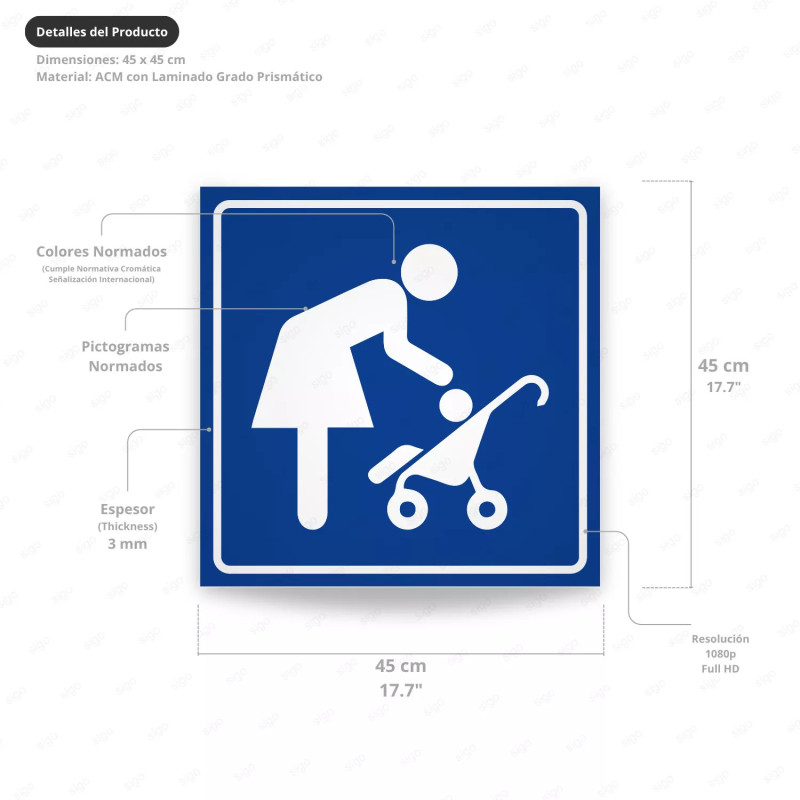 ‣ Rótulo Madres con Bebés Reflectivo | SIGO