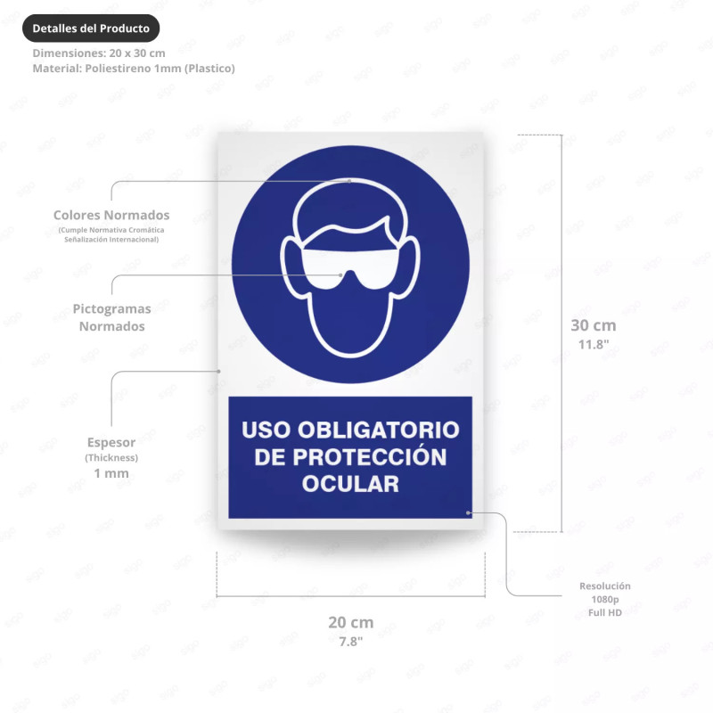 ‣ Uso obligatorio: protección ocular Rótulo... | SIGO