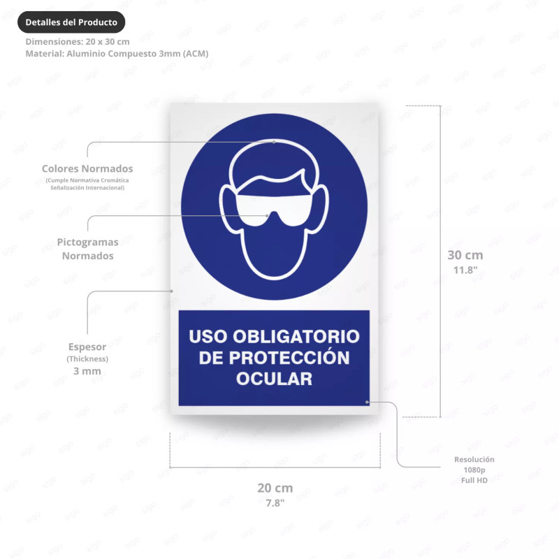 ‣ Uso obligatorio: protección ocular Rótulo... | SIGO