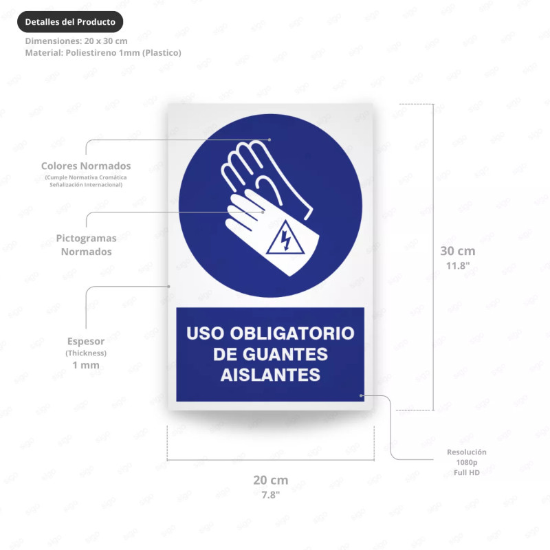 ‣ Rótulo: Uso obligatorio guantes aislantes... | SIGO