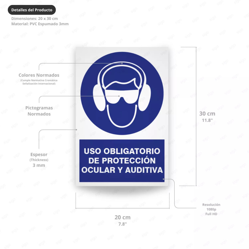 ‣ Rótulo Obligación: Uso Protección Ocular/Auditiva | SIGO