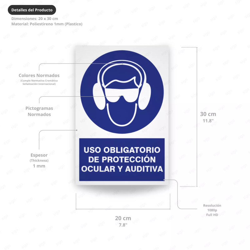 ‣ Rótulo Obligación: Uso Protección Ocular/Auditiva | SIGO