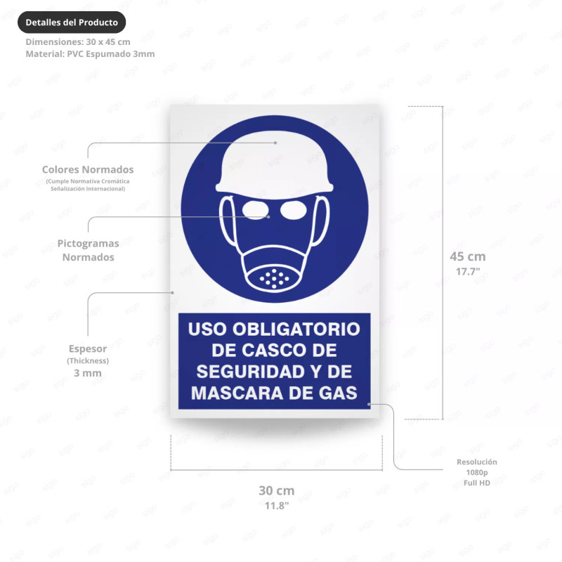 ‣ Uso de casco y máscara: Rótulo obligatorio | SIGO