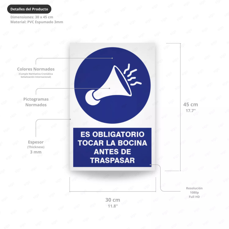 ‣ Rótulo: Obligación de tocar bocina | SIGO