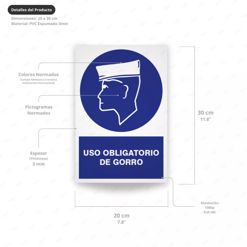 ‣ Uso obligatorio de gorro - Rótulo de Oblig... | SIGO