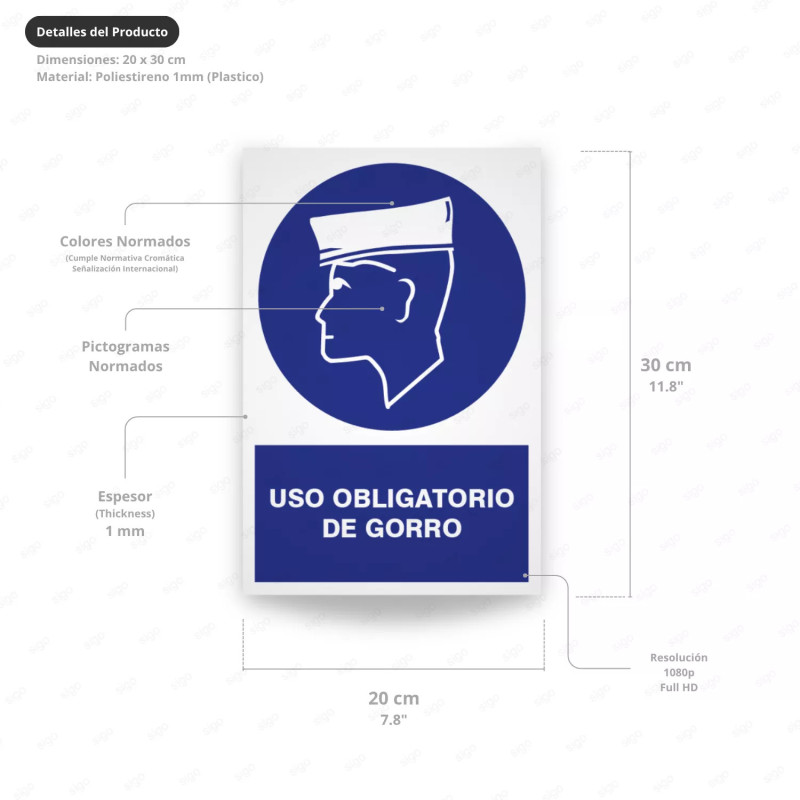 ‣ Uso obligatorio de gorro - Rótulo de Oblig... | SIGO