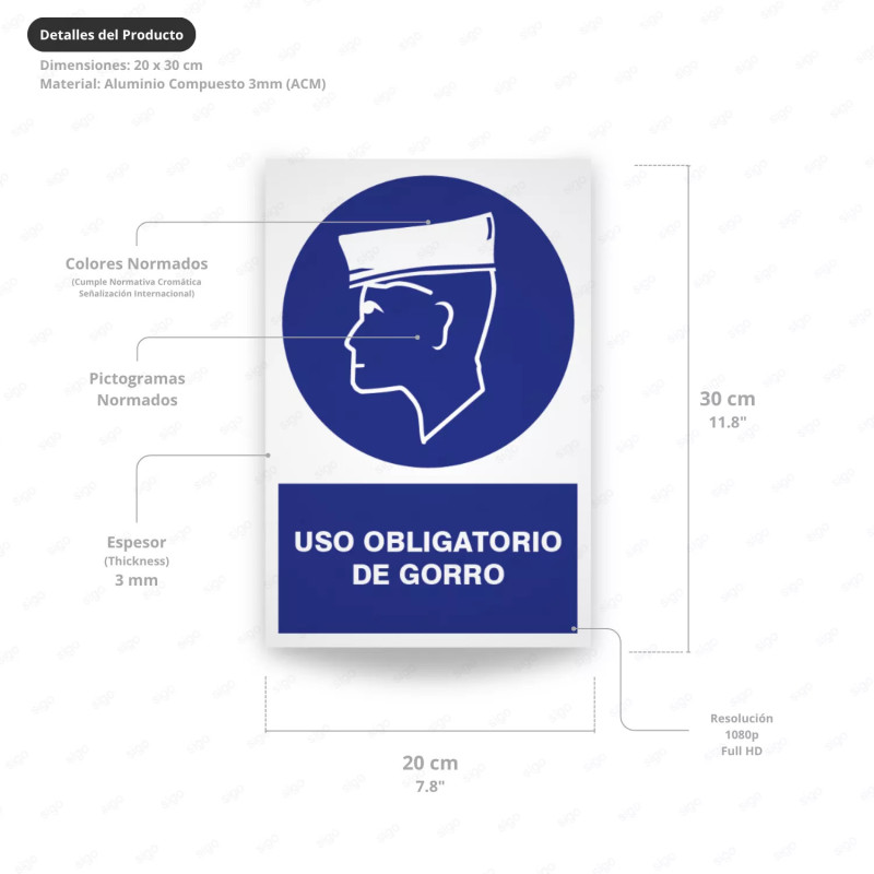 ‣ Uso obligatorio de gorro - Rótulo de Oblig... | SIGO