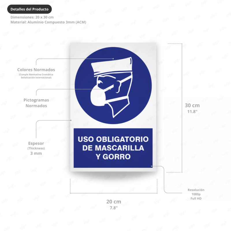 ‣ Uso obligatorio: mascarilla y gorro | SIGO