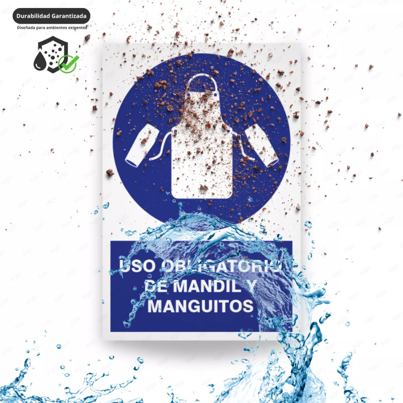 ‣ Rótulo: Uso obligatorio mantil y maguitos | SIGO