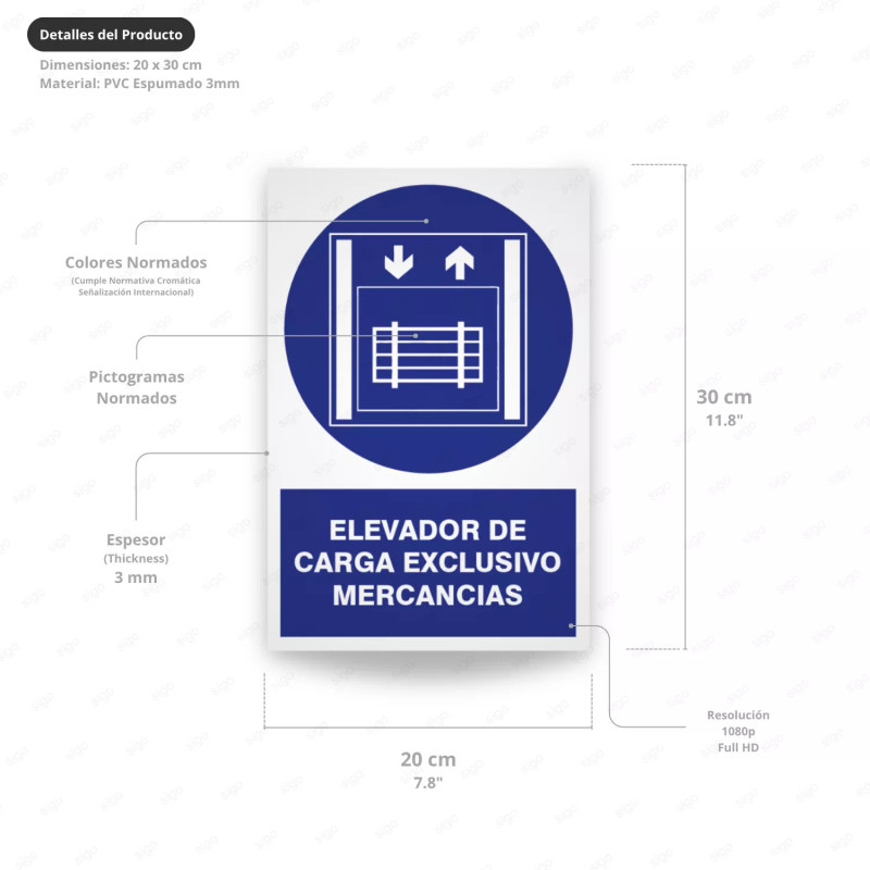 ‣ Rótulo Obligación - Elevador carga mercancías... | SIGO