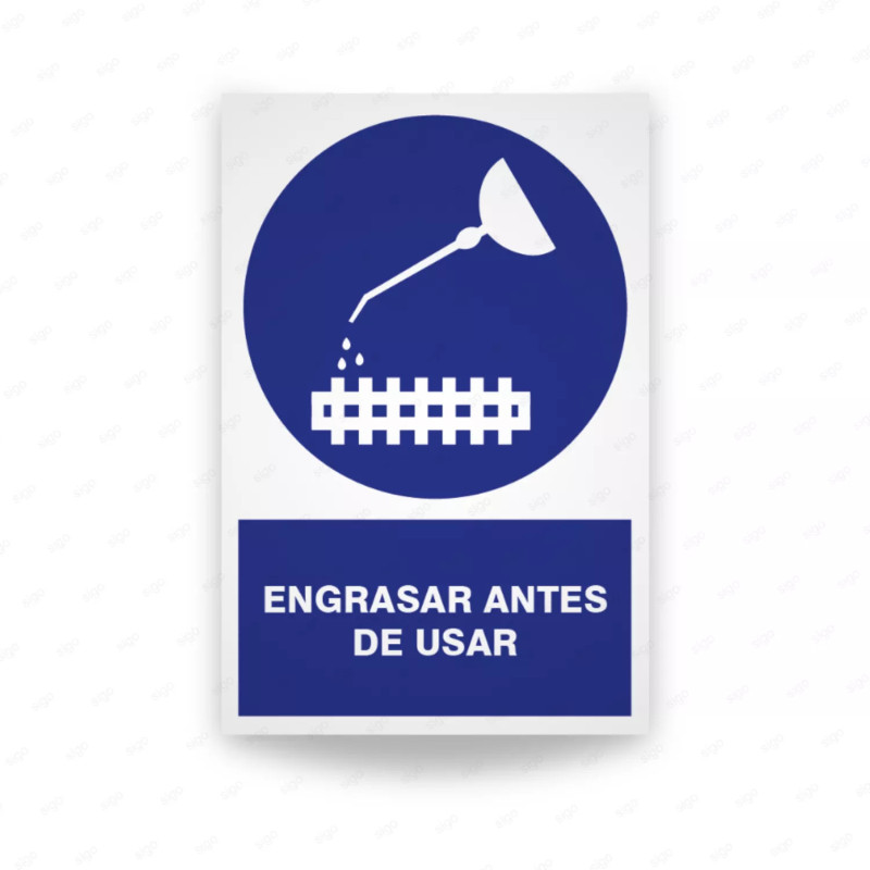‣ Engrasar antes de usar: Rótulo Obligat. | SIGO