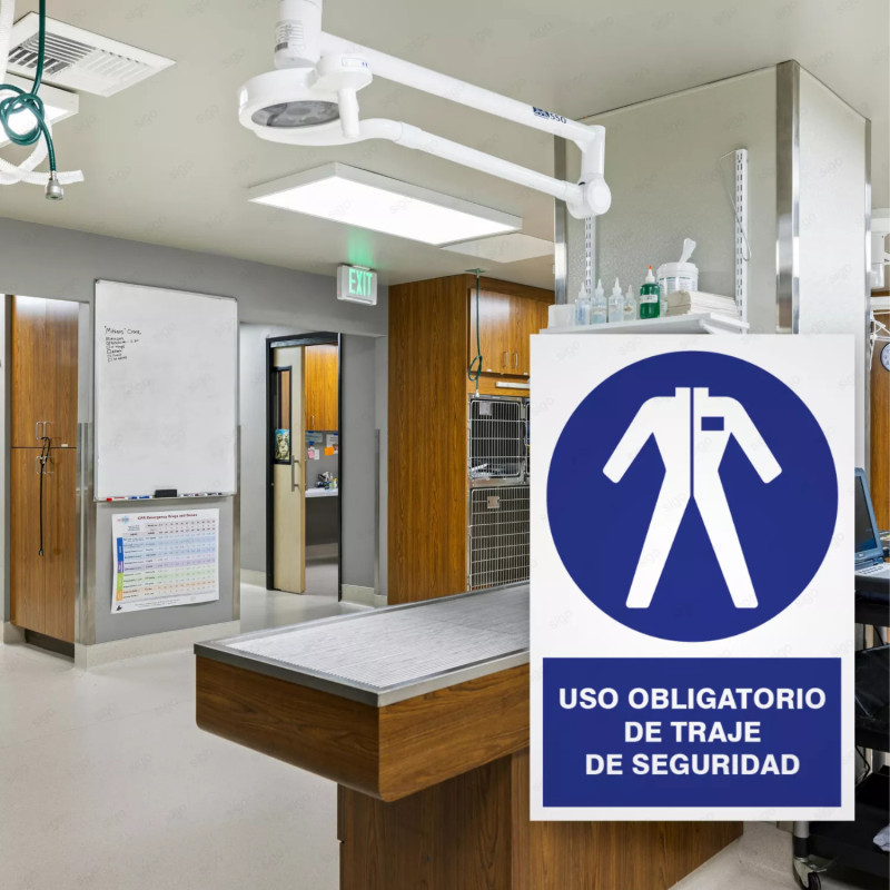 ‣ Uso obligatorio traje de seguridad rótulo | SIGO