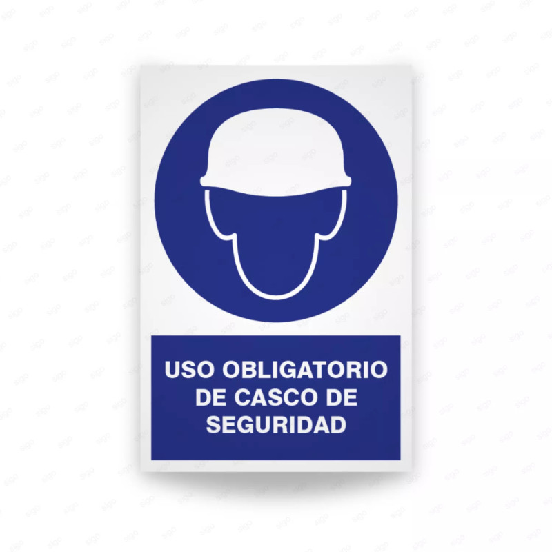 ‣ Uso obligatorio de casco - Rótulo de seguridad | SIGO