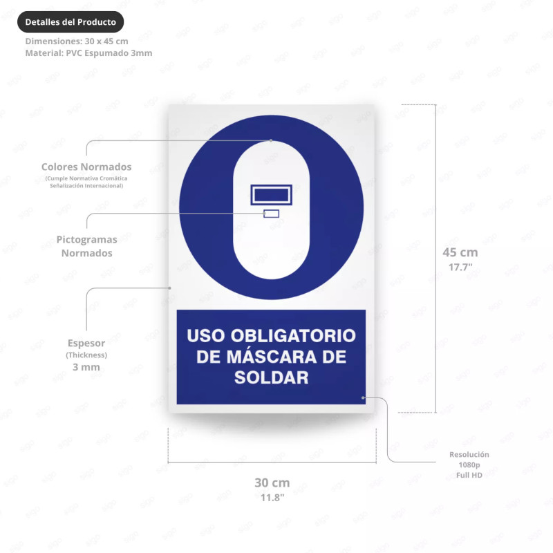‣ Uso obligatorio: Máscara de Soldar | SIGO