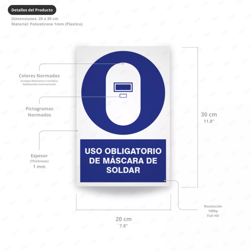 ‣ Uso obligatorio: Máscara de Soldar | SIGO