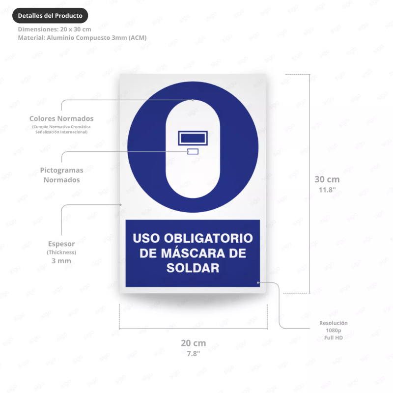 ‣ Uso obligatorio: Máscara de Soldar | SIGO