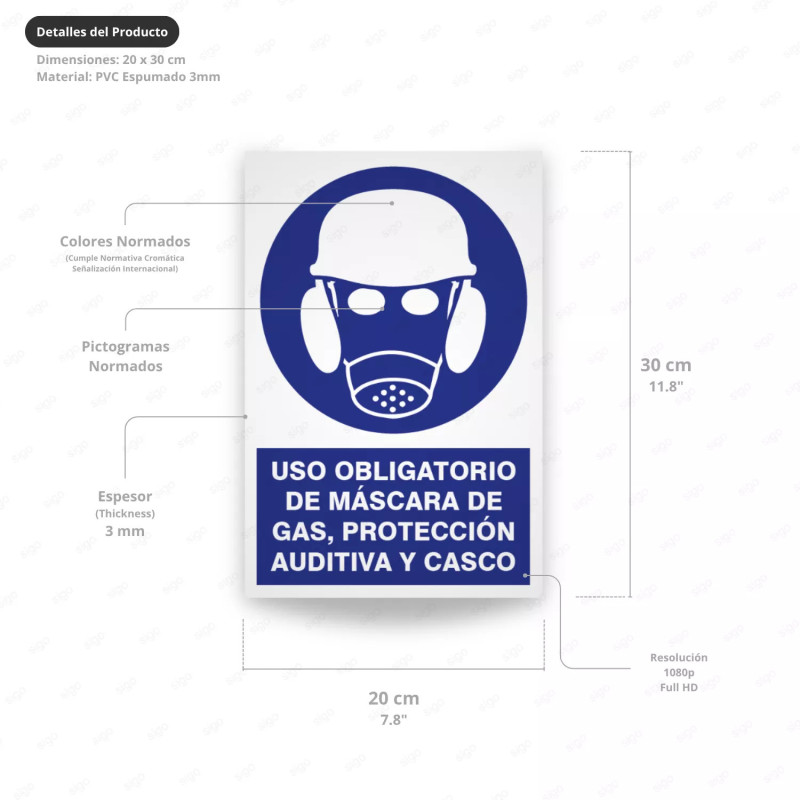 ‣ Rótulo: Uso obligatorio de máscara, casco... | SIGO