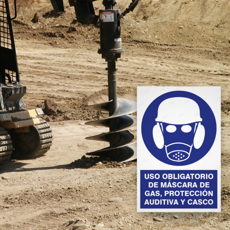 ‣ Rótulo: Uso obligatorio de máscara, casco... | SIGO