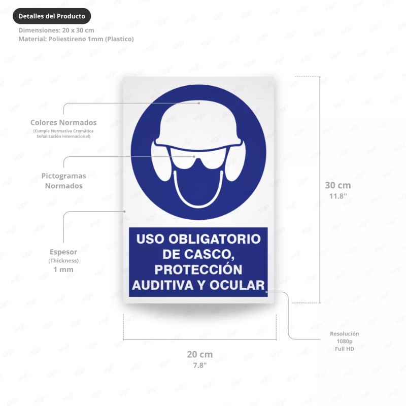 ‣ Uso obligatorio casco, protección auditiva y ocular | SIGO