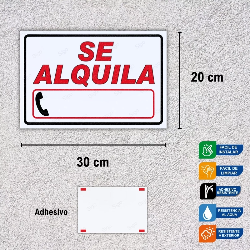 ‣ Rótulo "Se Alquila" Horiz... | SIGO
