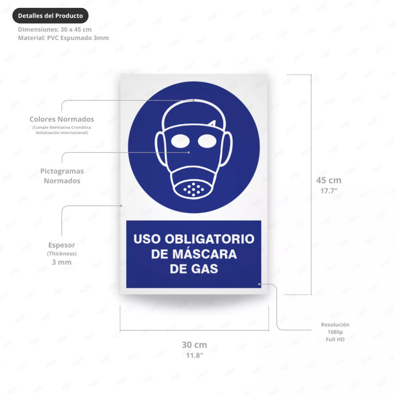 ‣ Rótulo: Uso obligatorio de máscara de gas | SIGO