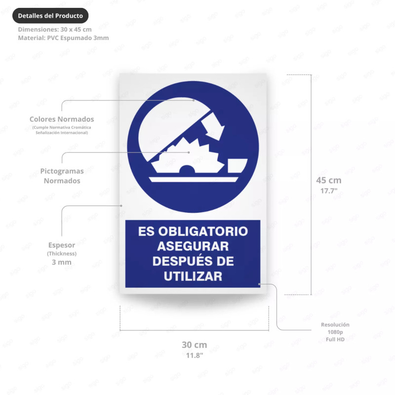 ‣ Rótulo de Seguridad: Asegurar Después... | SIGO