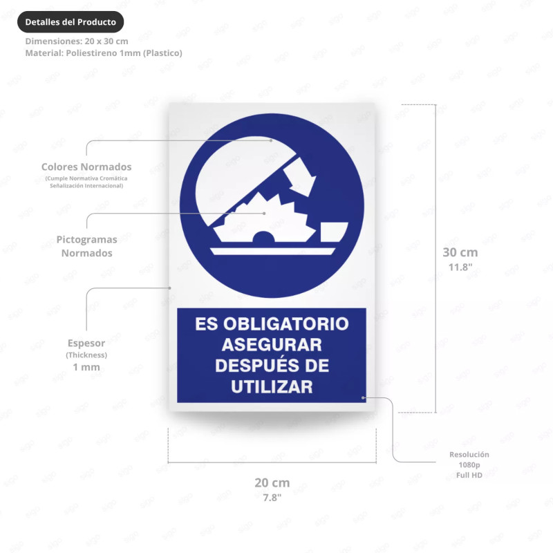 ‣ Rótulo de Seguridad: Asegurar Después... | SIGO