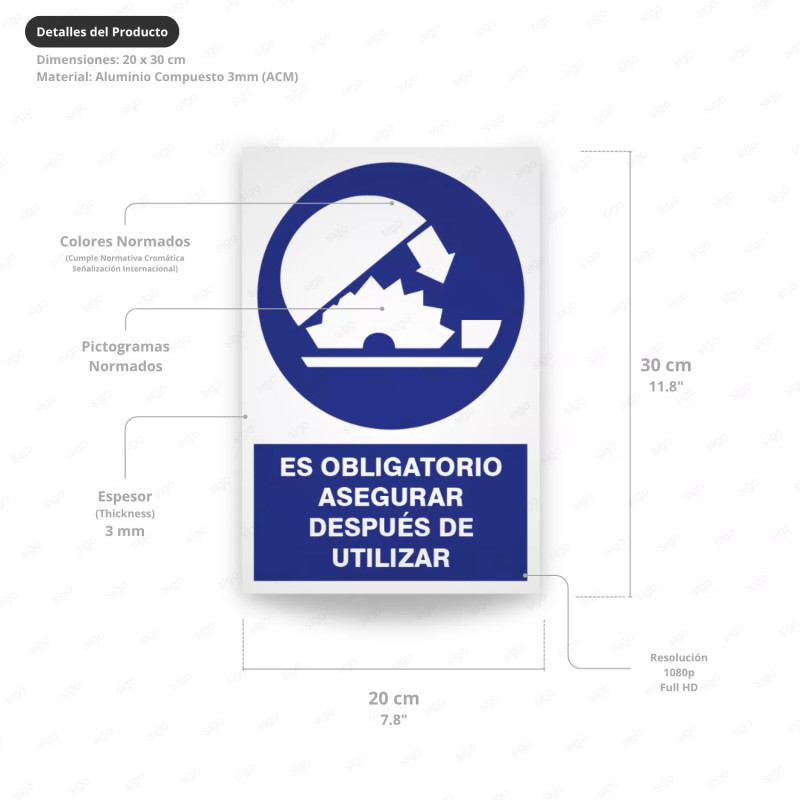‣ Rótulo de Seguridad: Asegurar Después... | SIGO