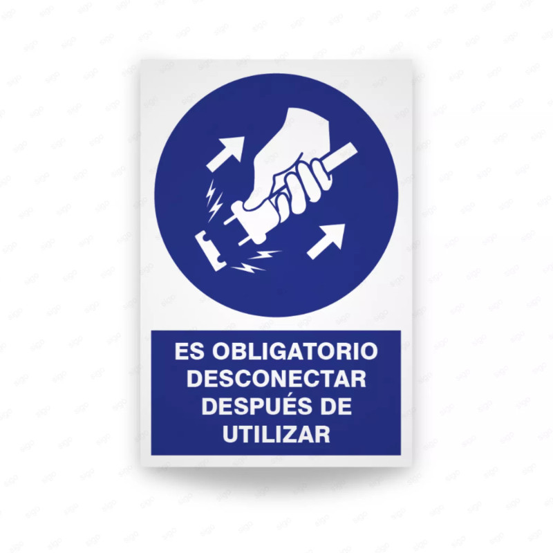 ‣ Rótulo Obligación: Desconectar tras uso... | SIGO