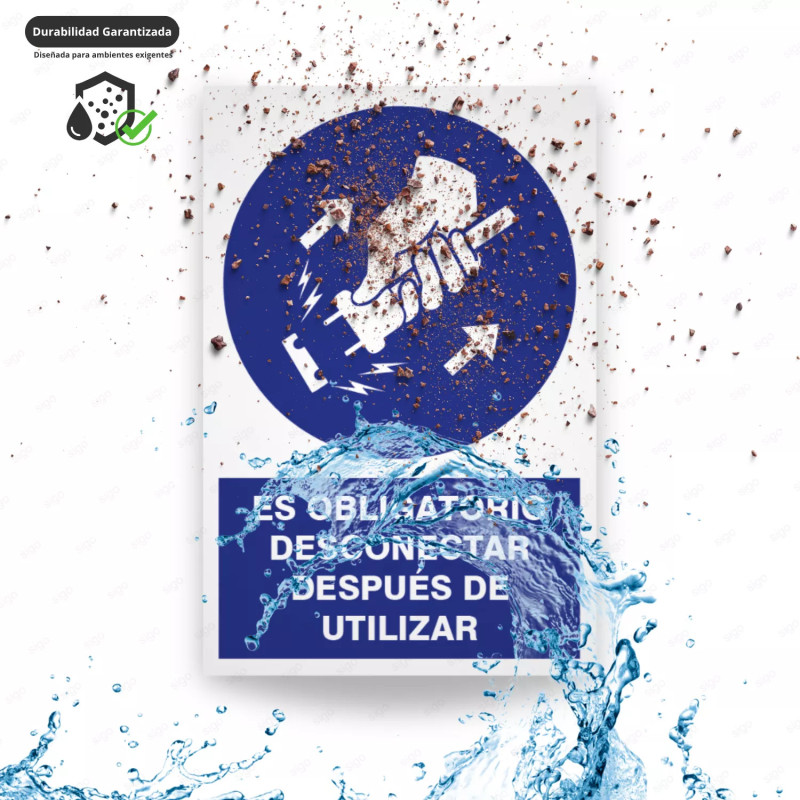 ‣ Rótulo Obligación: Desconectar tras uso... | SIGO