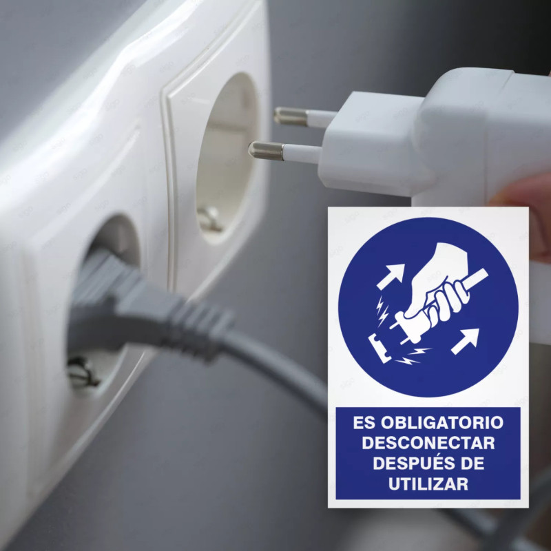‣ Rótulo Obligación: Desconectar tras uso... | SIGO