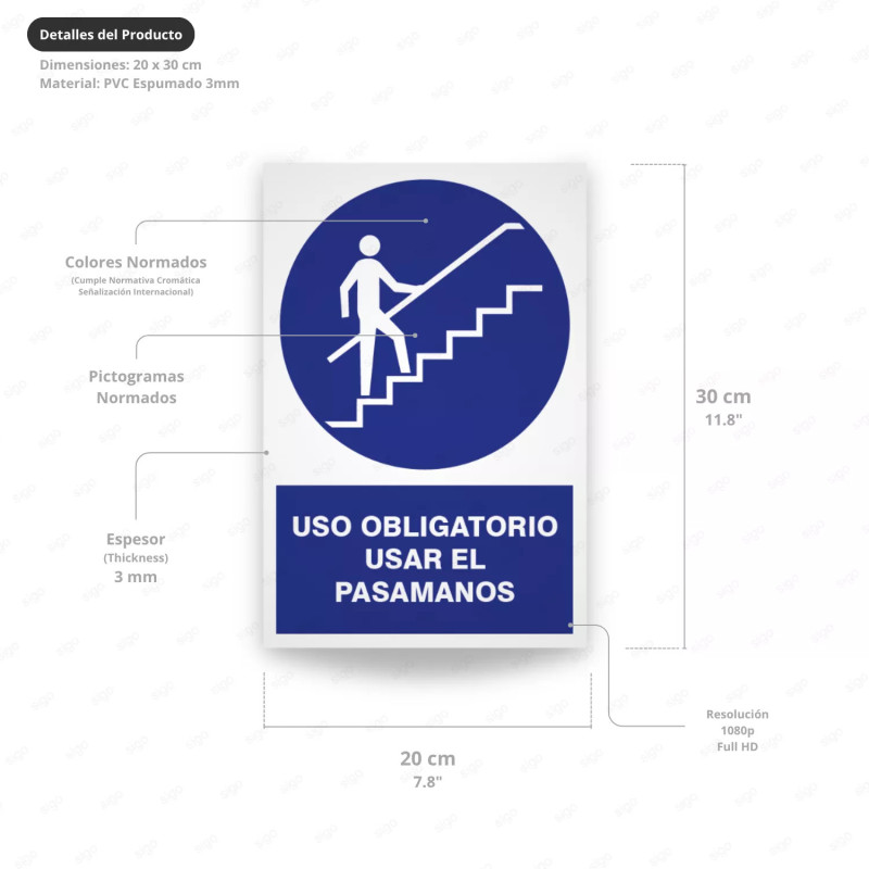 ‣ Rótulo: Obligatorio pasar el pasamanos... | SIGO