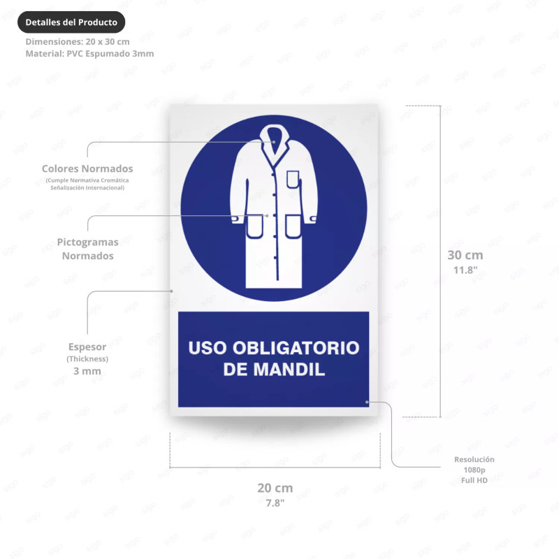 ‣ Uso obligatorio de mandil - Rótulo | SIGO