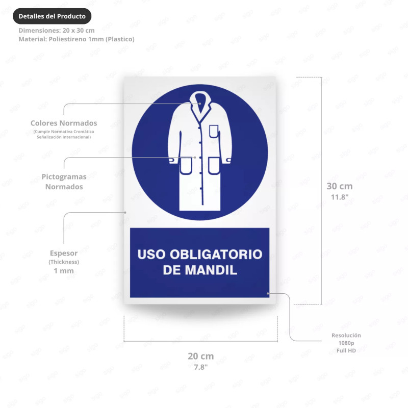‣ Uso obligatorio de mandil - Rótulo | SIGO