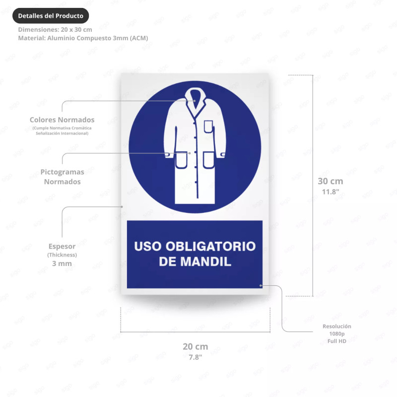‣ Uso obligatorio de mandil - Rótulo | SIGO