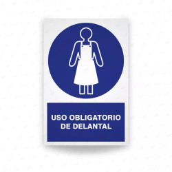 Rótulo de Obligación - Uso obligatorio de delantal| Cod. OB-132