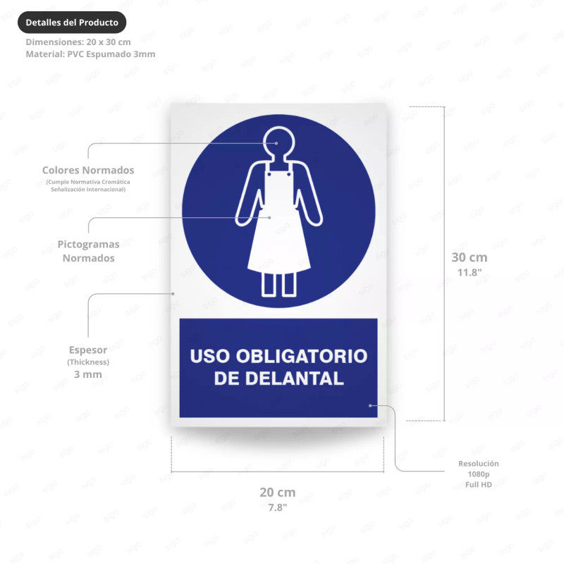 ‣ Rótulo Obl: Uso obligatorio de delantal | SIGO